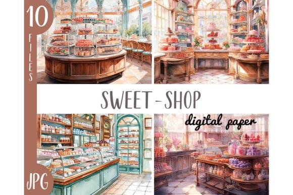 Download Watercolor Sweet Shop- Candy Store JPG - Store Collection
